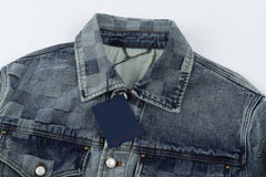 LOUIS VUITTON Gradient Mosaic Pattern Denim Jacket