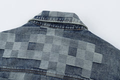 LOUIS VUITTON Gradient Mosaic Pattern Denim Jacket