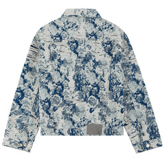 LOUIS VUITTON Floral Wave Pattern Denim Jacket