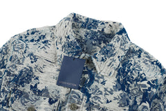 LOUIS VUITTON Floral Wave Pattern Denim Jacket