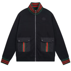 GUCCI Classic Red Green Striped Zipper Jacket