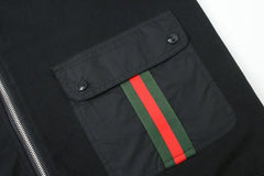 GUCCI Classic Red Green Striped Zipper Jacket