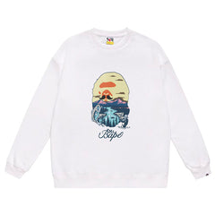 BAPE Ape Head Pattern Letter Print Sweatshirt