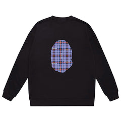 BAPE Ape Head Plaid Pattern Print Sweatshirt