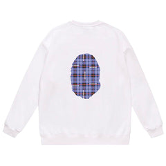 BAPE Ape Head Plaid Pattern Print Sweatshirt