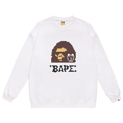 BAPE Digital Ape Head Pattern Print Sweatshirt