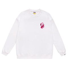 BAPE x Stussy Ape Head Pattern Print Sweatshirt