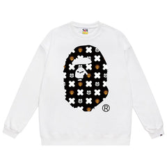 BAPE Ape Head Cartoon Pattern Print Sweatshirt