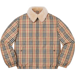 Supreme x Burberry - Nova Check Fur Collar Puffer Jacket