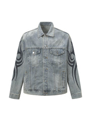 Retro Washed Totem Denim Jacket