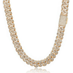 Men's Flap Clasp Diamond Zircon Cuban Necklace #CHA335