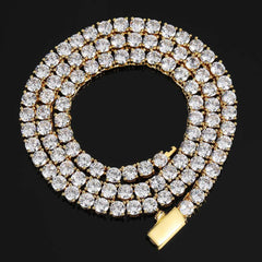 Men's Spring Clasp Tennis Chain Zirconia Necklace #CHA005