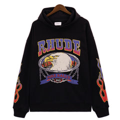 RHUDE Cartoon letter pattern printing Hoodie