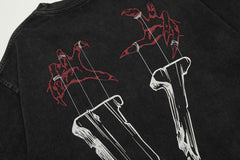 Vlone Ghost hand pattern print T-shirts