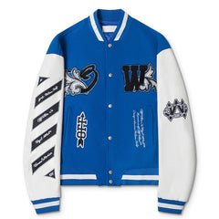 OFF WHITE royal varsity Jacket