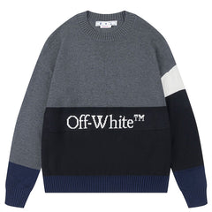 OFF-WHITE Color Block Logo Knit Sweater