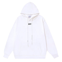 Off White Logo Drawstring Hoodie