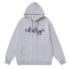 Off White Logo Drawstring Hoodie