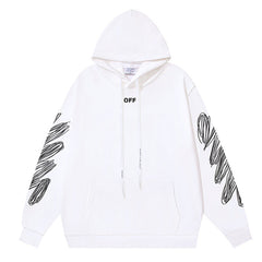 Off White Logo Drawstring Hoodie