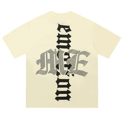 MIXED EMOTION Cream “Beach” Rhinestone Tee