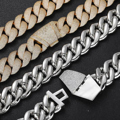 Men's Bubble Pave Zirconia Cuban Necklace #CHA142