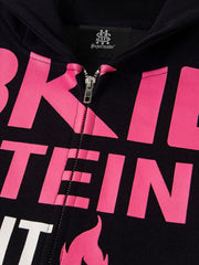 Retro Contrasting Letter Print Loose Hoodie