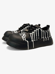Graffiti Derby Platform Toe Shoes - 2459