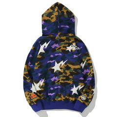 BAPE Blue Camo Shark Zipper Hoodie