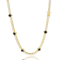 Women's Four-leaf Clover Diamond Zircon Necklace #CHA289