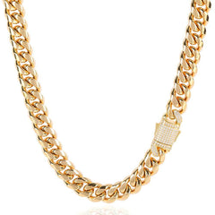 Men's Spring Clasp Titanium Necklace #CHA024