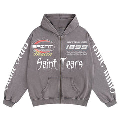 Saint Michael Tears Printed Hoodie