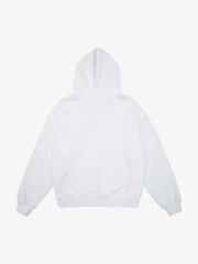 Letter Medal Embroidered Cardigan Fur Collar Hooded Sweatshirt