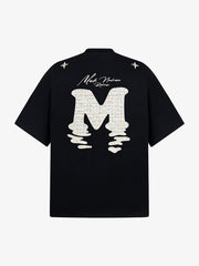 Vintage Patchwork Embroidered Letter T-shirt