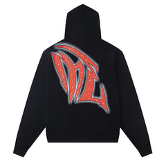 MIXED EMOTION Graffiti Rhinestone Hoodie