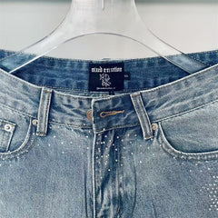 MIXED EMOTION Rhinestones Denim Shorts