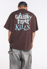 GALLERY DEPT ART THAT KILLS Graffiti eyeball print loose short-sleeved T-shirts