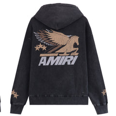 AMlRI Eagle Graphic-Print Cotton-Jersey Hoodies