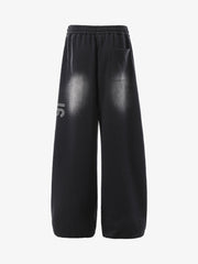 Distressed Gradient Drawstring Wide Leg Pants