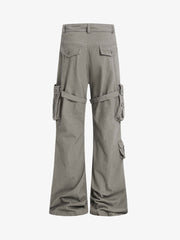 Multi-pocket Cargo Flared Pants