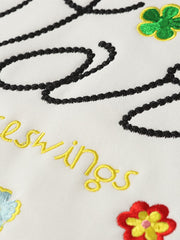 Chic Embroidered Colorful Floral Hoodie