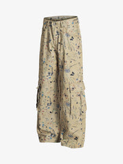 Retro Jacquard Straight-Leg Personalized Work Pants