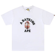 Bape Black And Brown Plaid Small Logo Short Sleeve T-Shirt