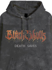 Vintage Distressed Flame Letter Graphic Hoodie