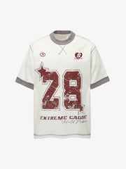 Distressed NO. 28 Jersey T-Shirt - 2442