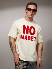 Heavy Retro Patch Embroidered T-shirt - 2398