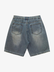 Thesupermade American Street Style Washed Distressed Shorts
