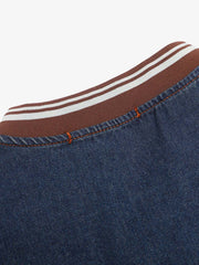 Vintage Distressed Washed Gradient Denim T-shirt