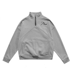 RHUDE Vintage Stand Collar Half Zip Sweatshirt