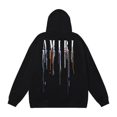 AMIRI PRINTING PAINT DRIP POPOVER HOODIE