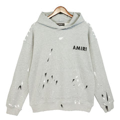 Amiri Paint Splatter Hoodie Grey